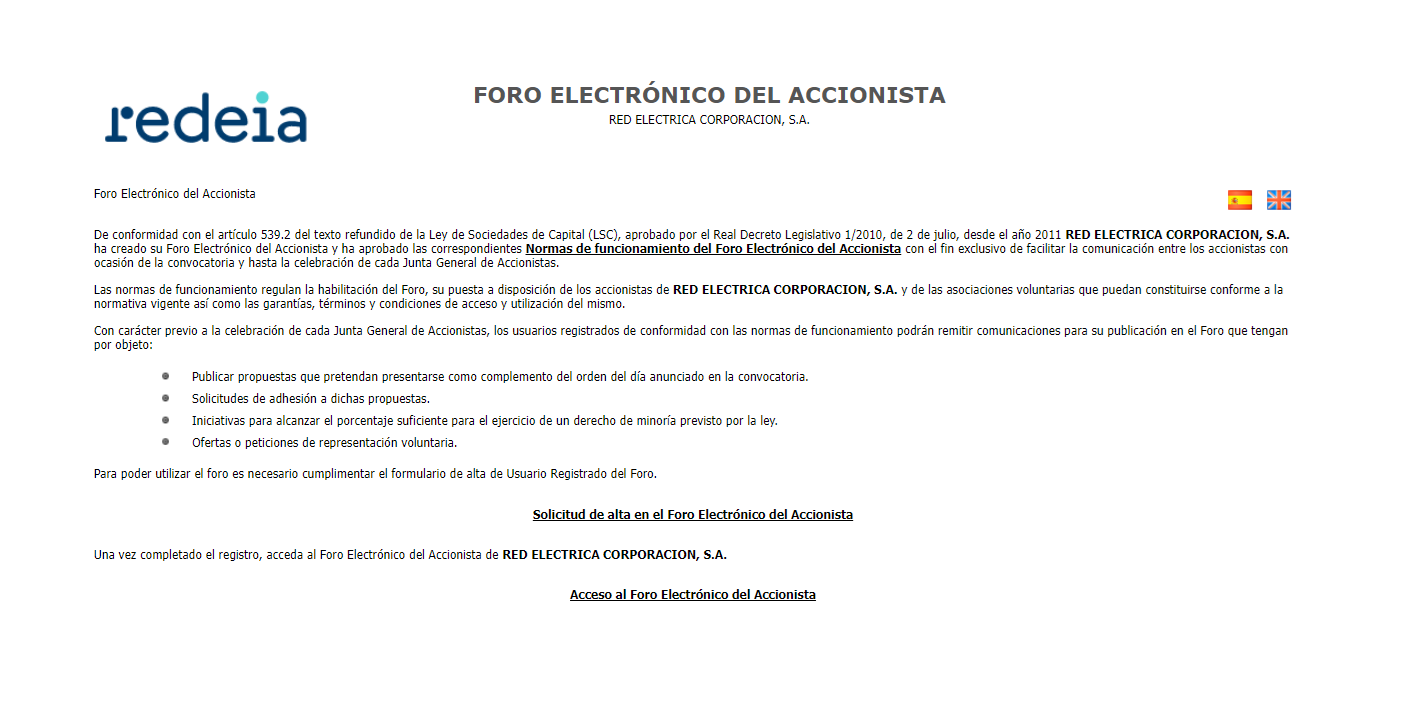 Foro electrónico del accionista