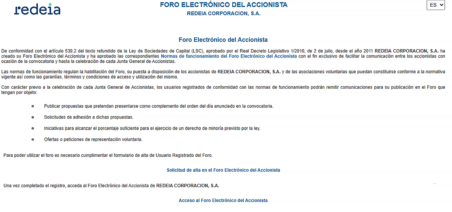 Foro electrónico del accionista