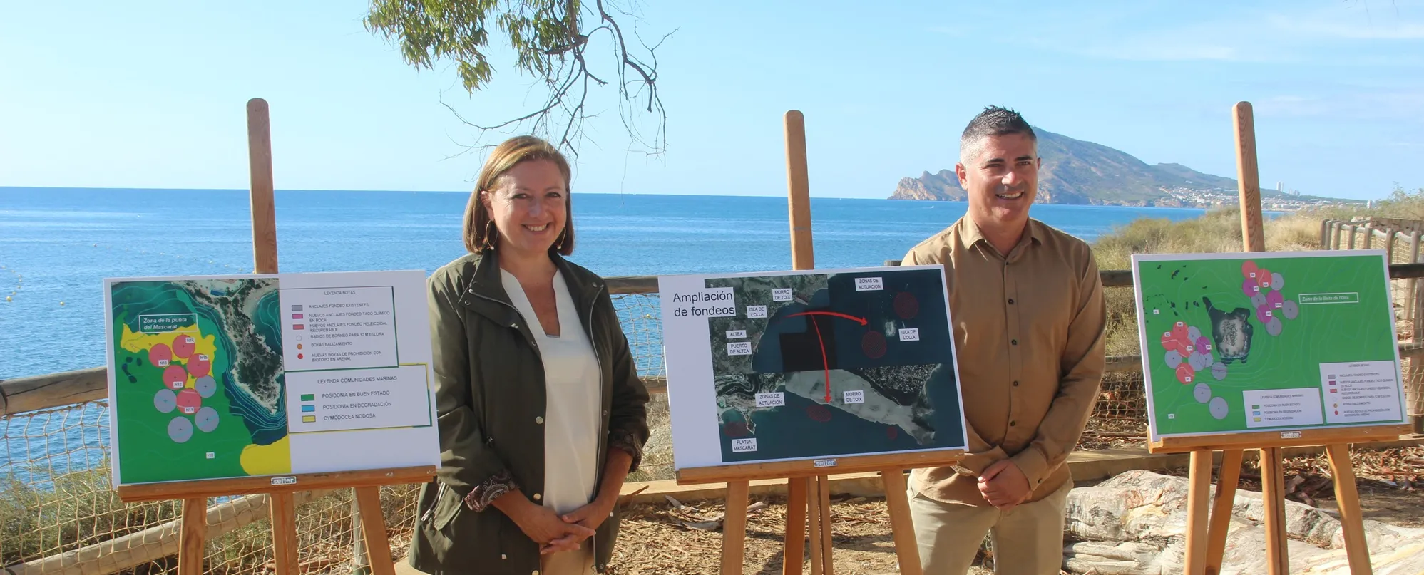 The Councillor for Urban Planning and the Environment, José Orozco, and Redeia’s delegate for Eastern Spain, Maite Vela, signed a signed a collaboration agreement to finance the installation of 15 eco-friendly mooring points for boats. The Councillor for Urban Planning and the Environment, José Orozco, and Redeia’s delegate for Eastern Spain, Maite Vela, signed a signed a collaboration agreement to finance the installation of 15 eco-friendly mooring points for boats.