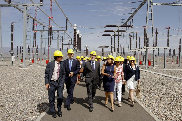 Visita a la subestación de Tabernas con motivo de la inauguración de la línea eléctrica Tabernas-Benahadux