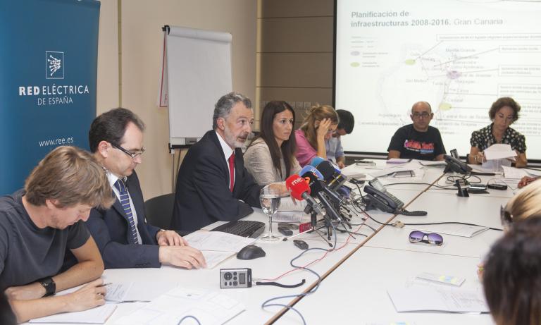 Un momento de la presentación del balance eléctrico de Canarias, en la sede de Red Eléctrica en Las Palmas.