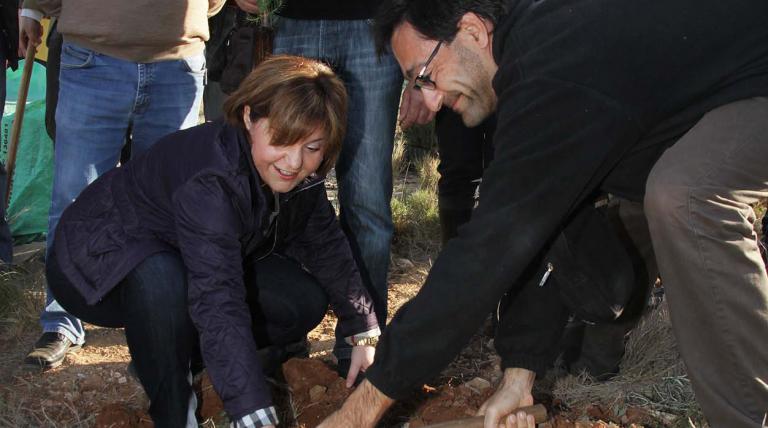 La Consejera de Infraestructuras. Territorio y Medio Ambiente de la Generalitat Valenciana. Isabel Bonig, en la presentación de El Bosque de Red Eléctrica en la sierra de Calderona