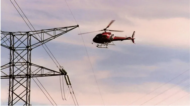 Inspección con helicóptero.