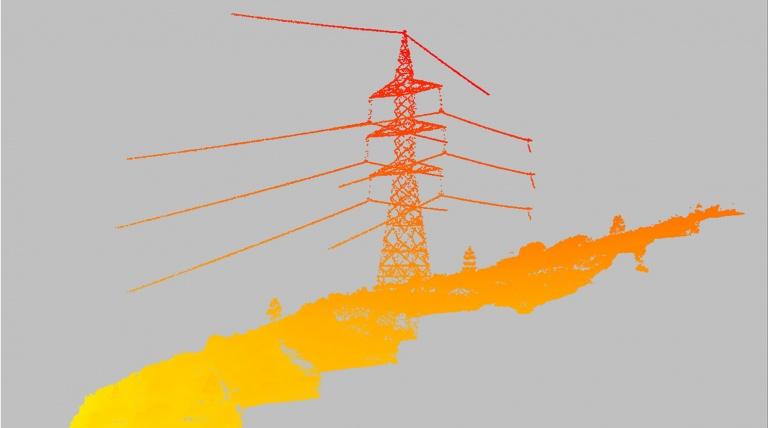 Nube de puntos obtenida con vuelo LIDAR.