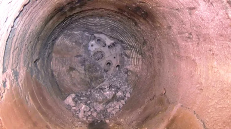 The tunnel boring machine completes the excavation of the tunnel.