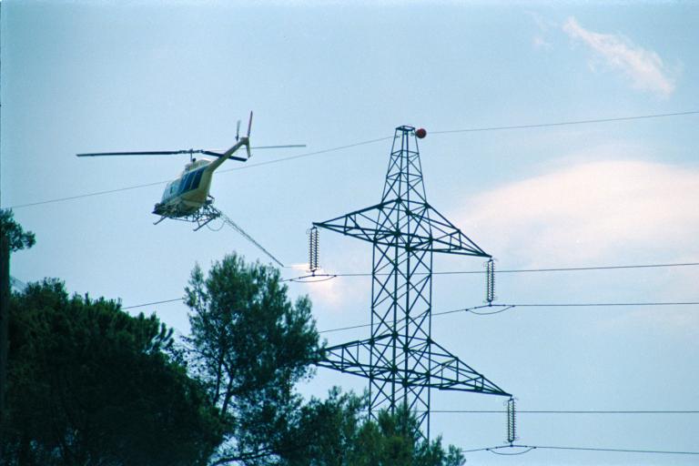 Lavado con lanza desde un helicóptero
