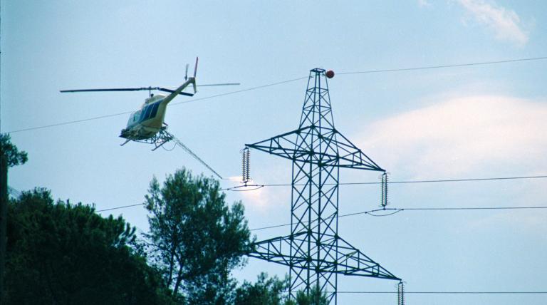 Lavado con lanza desde un helicóptero