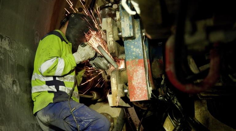 The tunnel boring machine completes the excavation of the tunnel.
