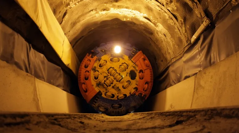 La tuneladora Alberes, durante los trabajos de perforación.
