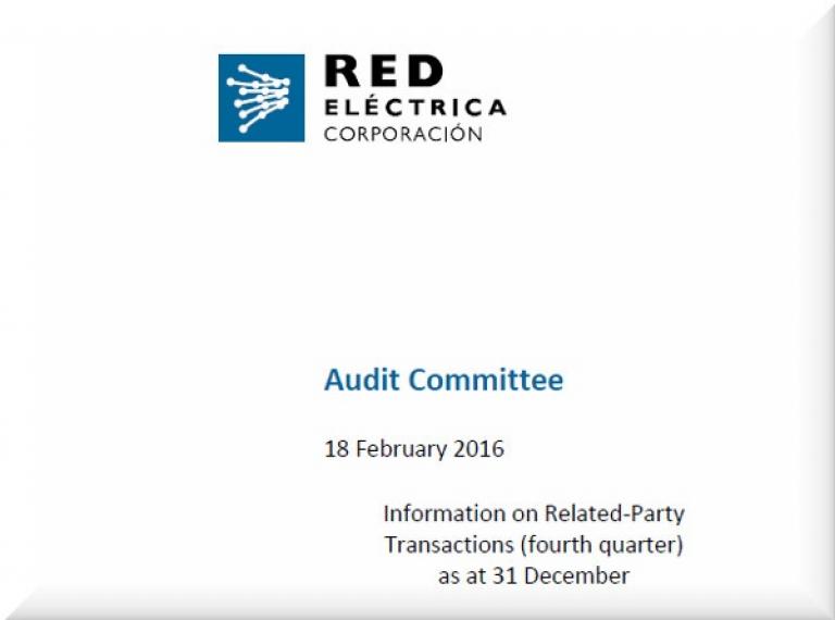 Cover of Information on Related‐Party Transactions (fourth quarter) as at 31 December 2015