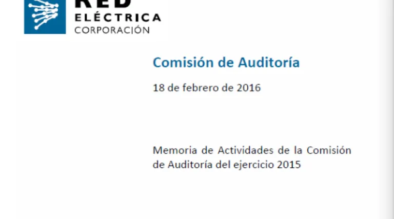 Portada Memoria de Actividades de la Comisión de Auditoría del ejercicio 2015