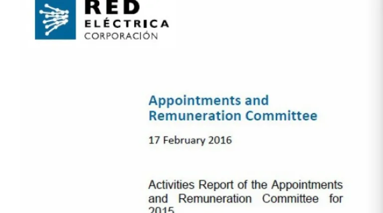 Cover of Activities Report of the Appointments and Remuneration Committee for 2015.