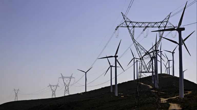 Parque eólico situado en la zona de Honrubia (Cuenca).