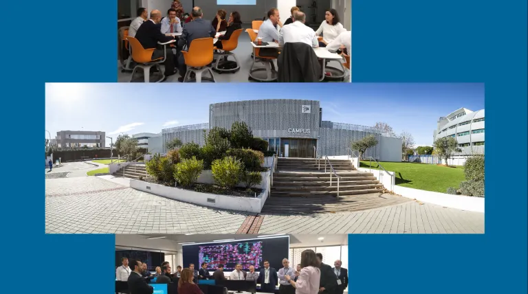 Amanecer desde el apoyo de doble circuito de 220 kV