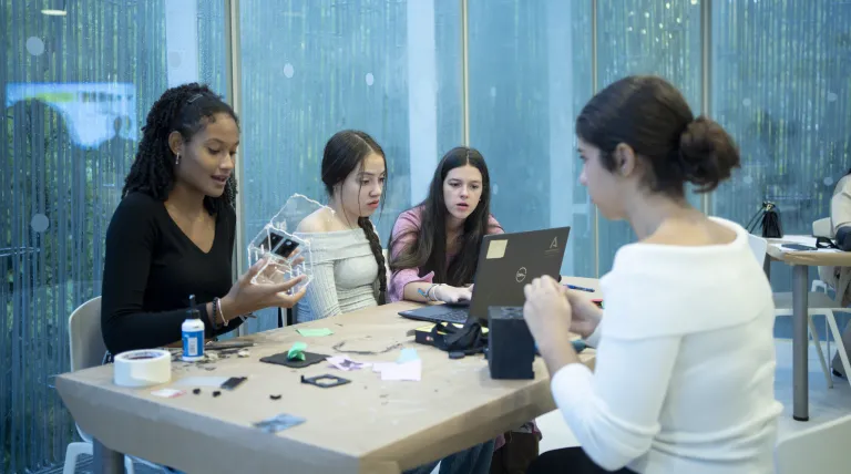 Students, working on their prototype