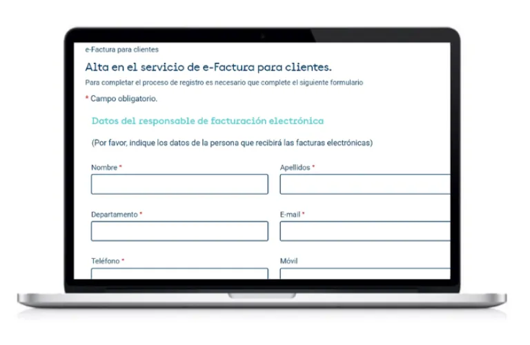 Captura del formulario de alta de clientes