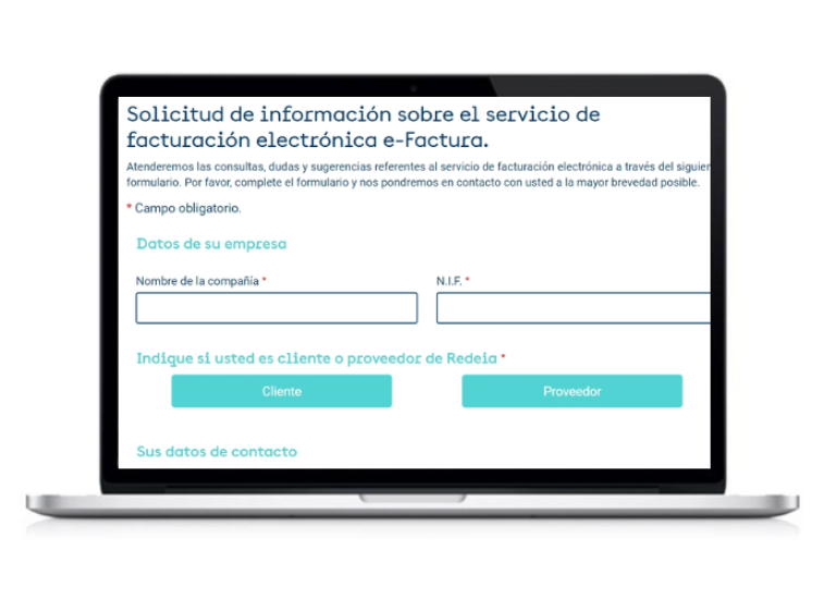 Captura del formulario de solicitud de información