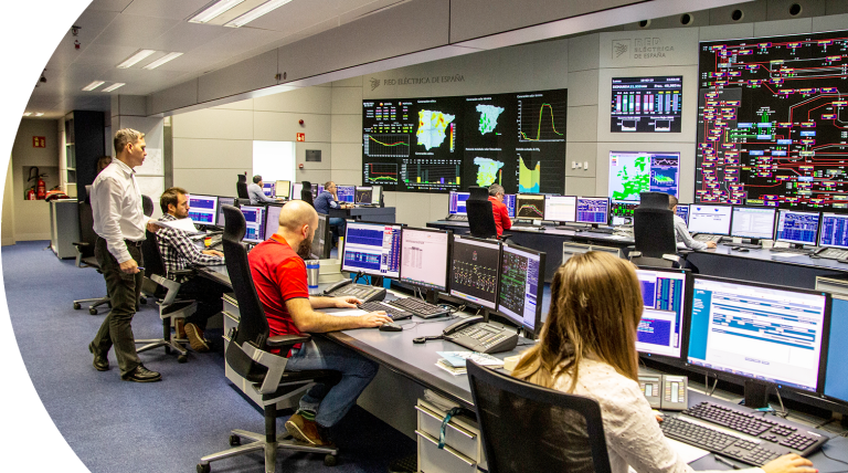 Sala de control de Red Eléctrica de España