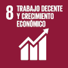 Image corresponding to the Sustainability Objective number 8, Decent Work and Economic Growth