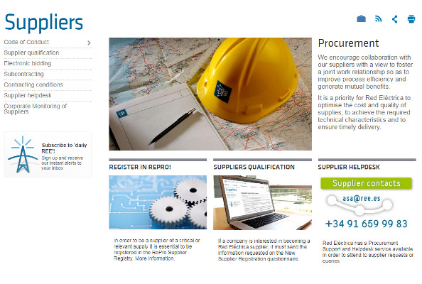 Suppliers section Suppliers section